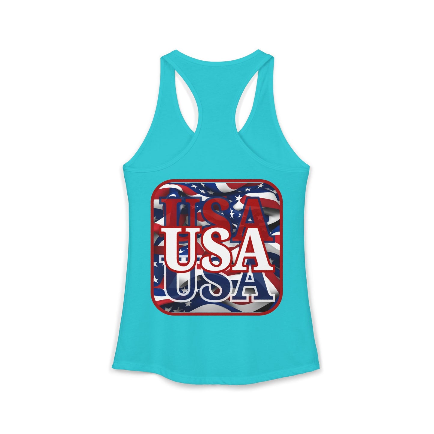 ¡EE.UU! ¡EE.UU! ¡EE.UU! ¡Patriot de 2 caras de cypherpunkgear! Camiseta sin mangas ideal con espalda cruzada para mujer