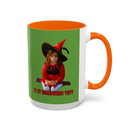 Is it Halloween yet? Green Accent Mug by CreepyCrafts.boo
