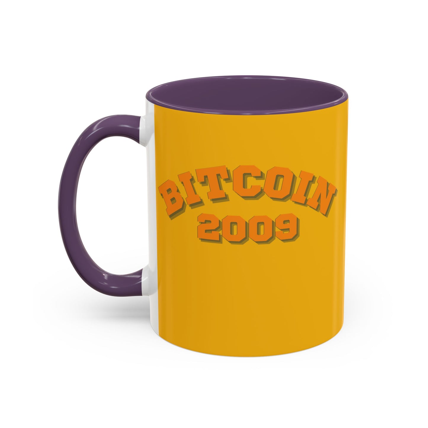 Bitcoin 2009 Yellow Accent Mug by cypherpunkgear.com