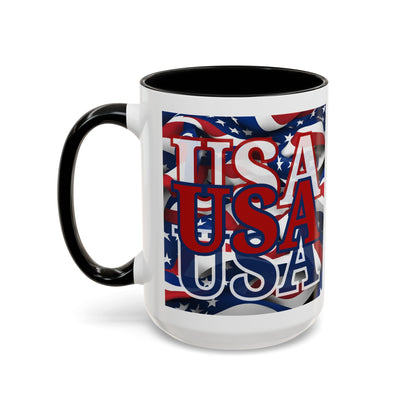 USA Red font Center Patriot Accent Mug by cypherpunkgear.com