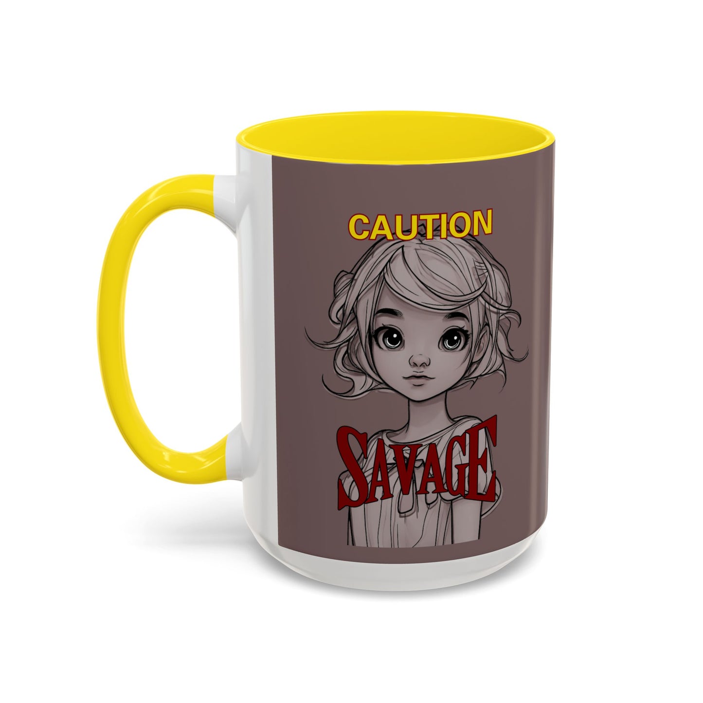 Caution, Savage Grey Accent Mug by cypherpunkgear.com