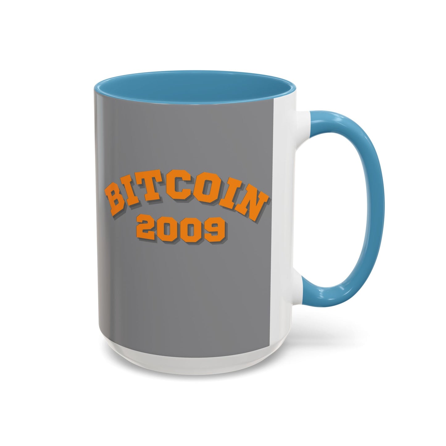 Bitcoin 2009 Grey Accent Mug by cypherpunkgear.com