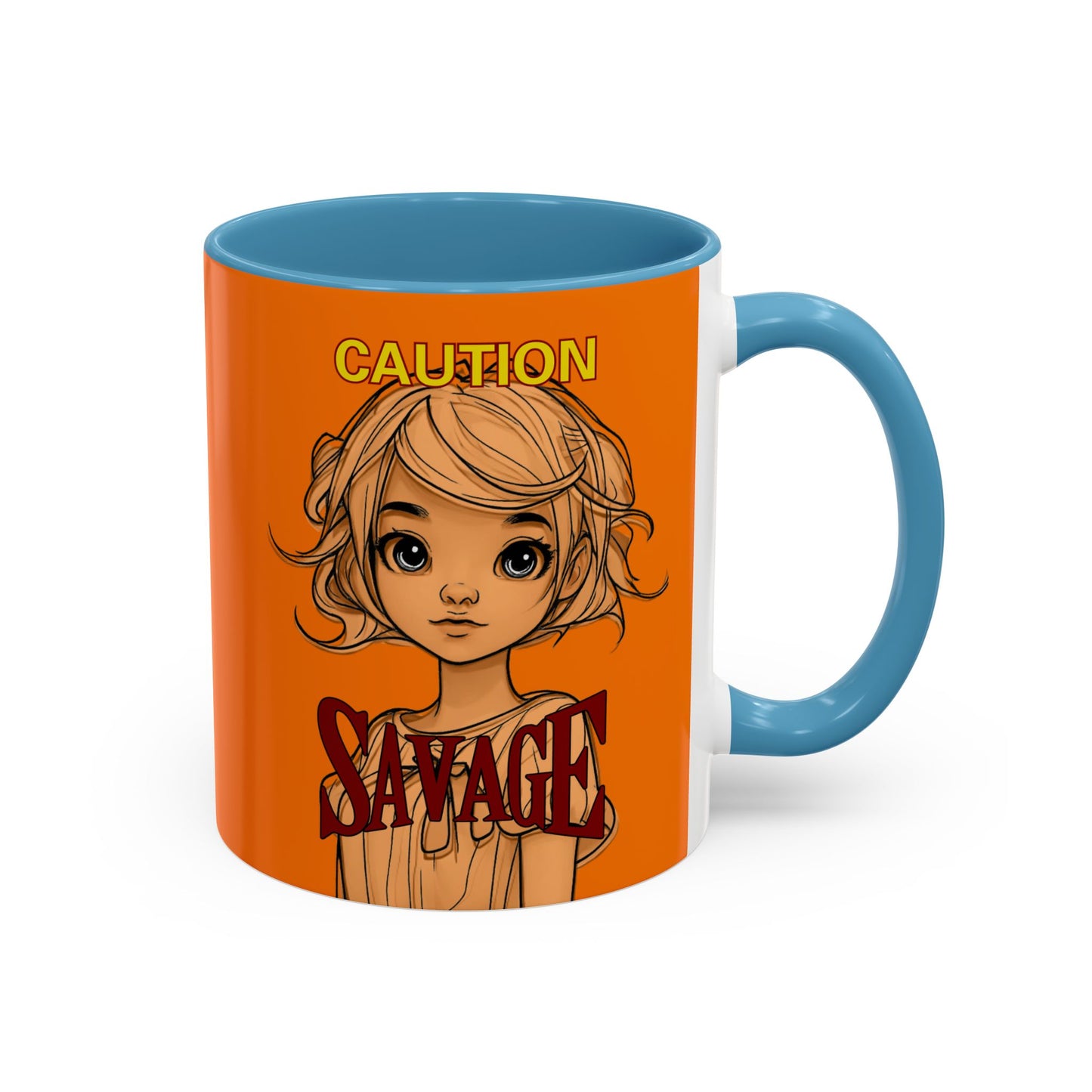 Caution, Savage Orange Accent Mug by cypherpunkgear.com