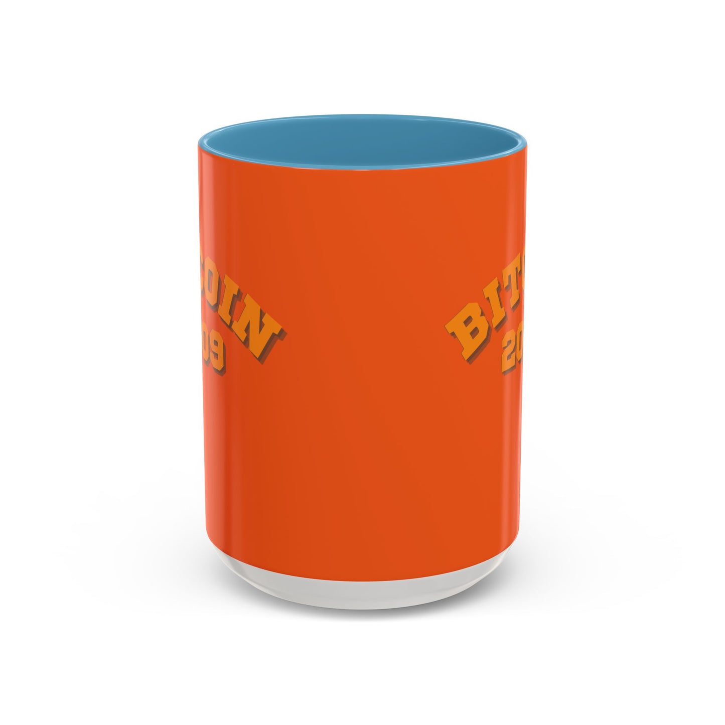 Bitcoin 2009 Orange Accent Mug by cypherpunkgear.com