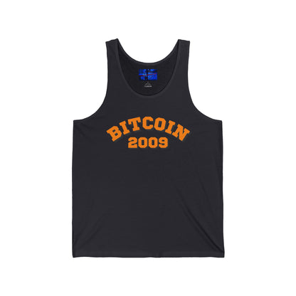 Bitcoin 2009 Unisex Jersey Tank Top by cypherpunkgear.com