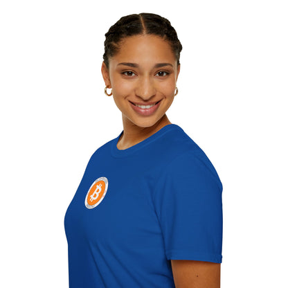 2-sided, Bitcoin (BTC) Decentralized Freedom Dark colors Unisex T-Shirt by cypherpunkgear.com