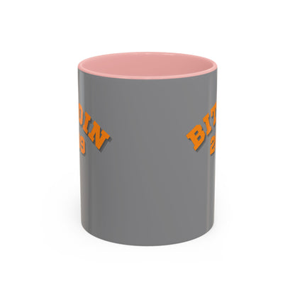 Bitcoin 2009 Grey Accent Mug by cypherpunkgear.com