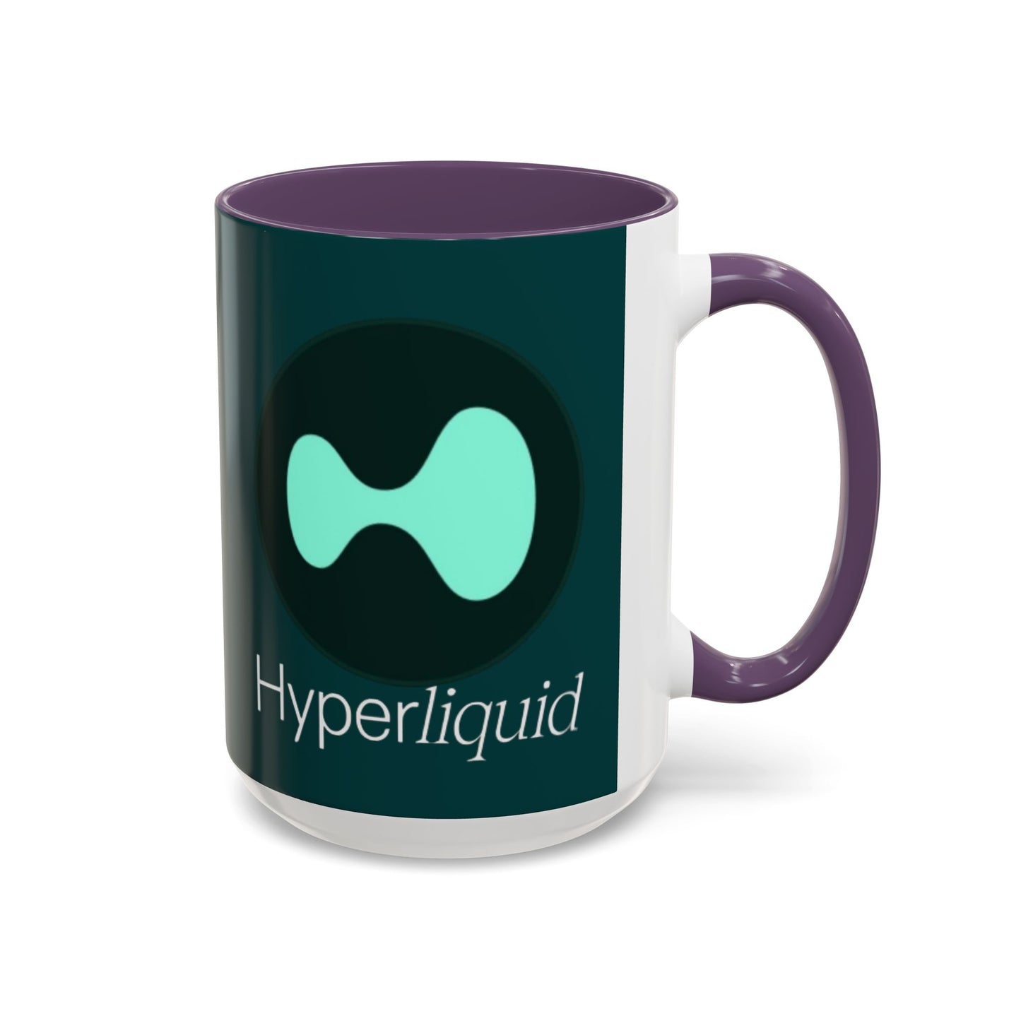 Hyperliquid White font Dark Hyperliquid Accent Mug by cypherpunkgear.com