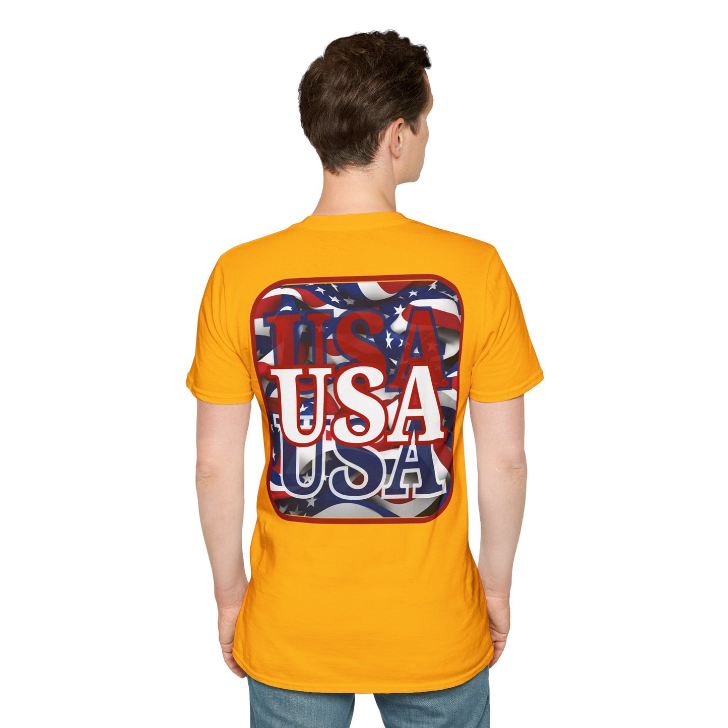 2-sided Red WHITE and Blue USA Patriot Light colors Unisex T-Shirt by cypherpunkgear.com
