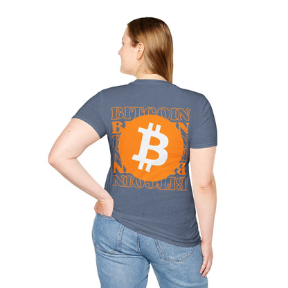 2-sided Bitcoin (BTC) Decentralized Freedom DKcolors Unisex T-Shirt by cypherpunkgear