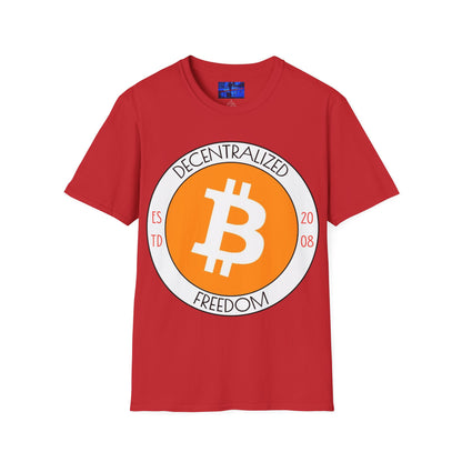 Bitcoin Decentralized Freedom LTcolors Unisex T-Shirt by cypherpunkgear.com