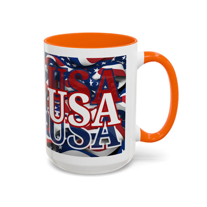 USA White font Center Patriot Accent Mug by cypherpunkgear.com