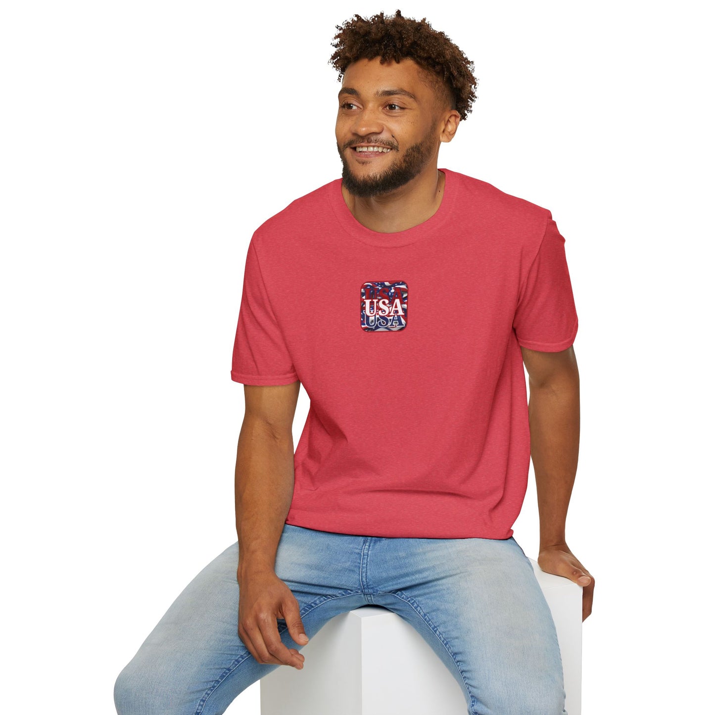 2-sided Red WHITE and Blue USA Patriot Light colors Unisex T-Shirt by cypherpunkgear.com