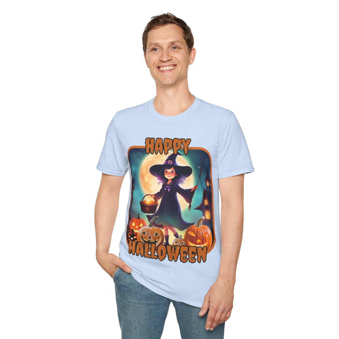 Happy Halloween Little Witch ORfont LTcolors Unisex T-Shirt by cypherpunkgear