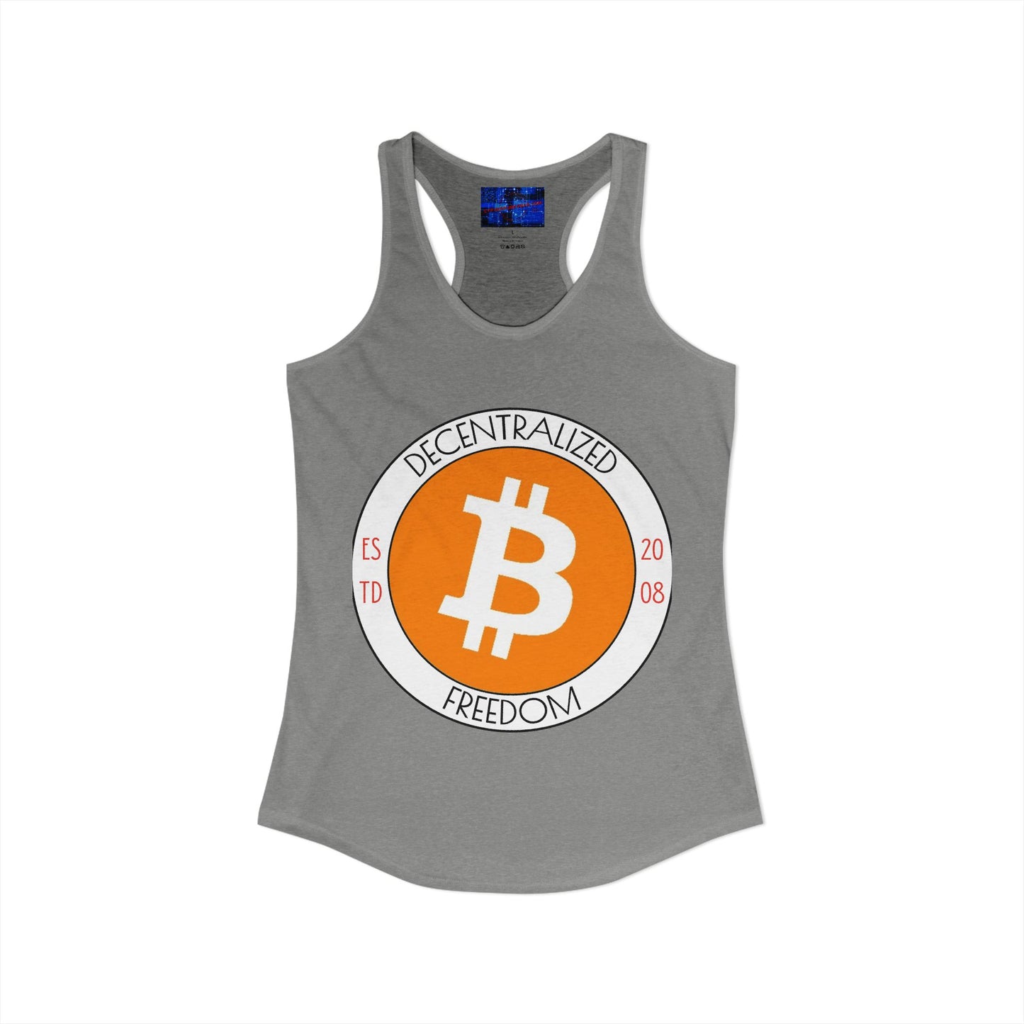 Bitcoin: ¡Libertad descentralizada por cypherpunkgear! Camiseta sin mangas ideal con espalda cruzada para mujer
