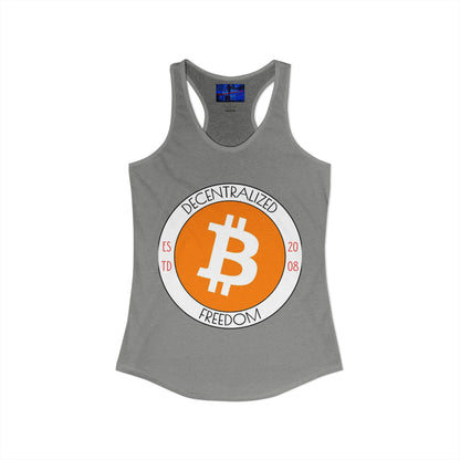 Bitcoin: ¡Libertad descentralizada por cypherpunkgear! Camiseta sin mangas ideal con espalda cruzada para mujer