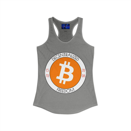 Bitcoin: ¡Libertad descentralizada por cypherpunkgear! Camiseta sin mangas ideal con espalda cruzada para mujer