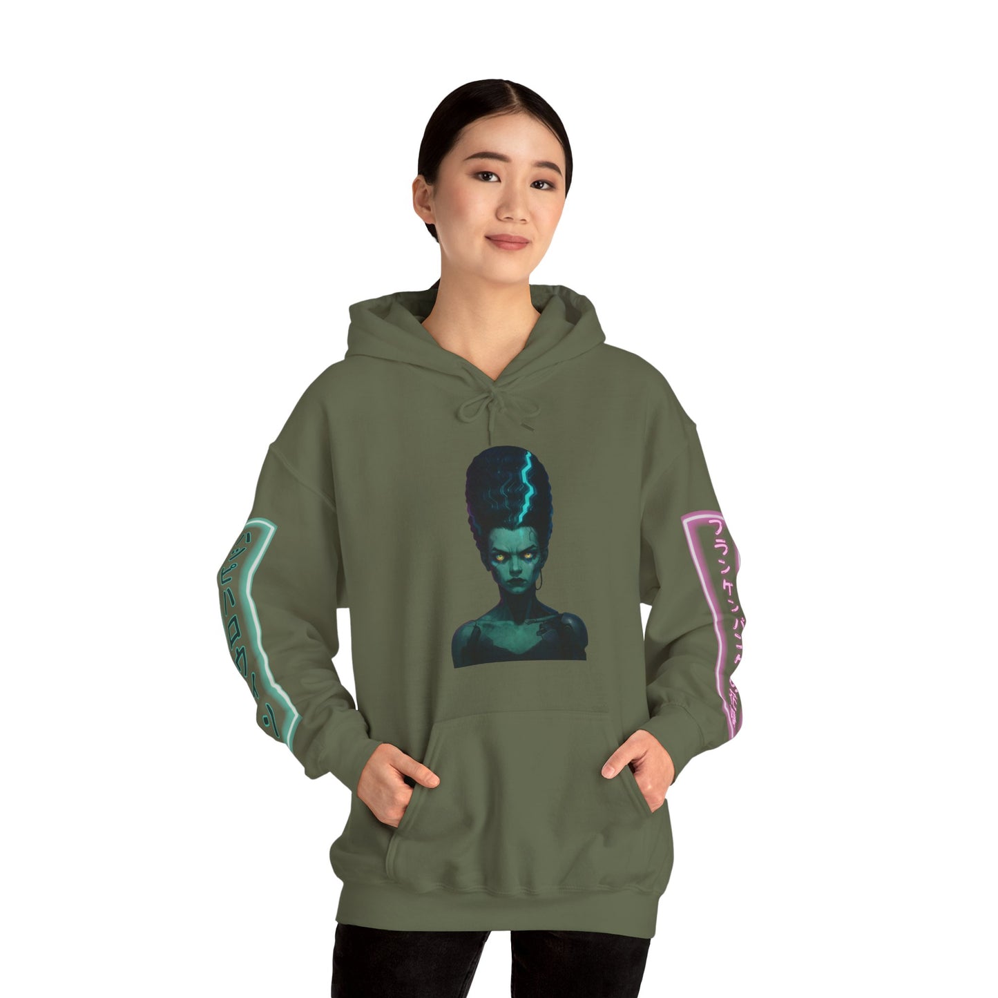 Bride of Frankenpunk Hoodie Unisex Hooded Sweatshirt by CreepyCrafts.boo