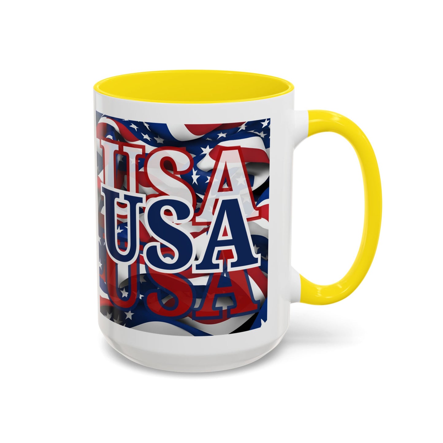 USA Blue font Center Patriot Accent Mug by cypherpunkgear.com
