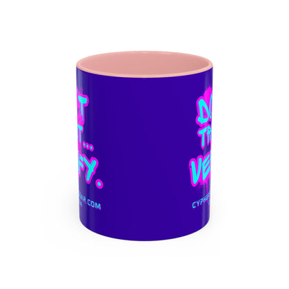 Don't Trust...Verify. Dark Purple Accent Mug by cypherpunkgear.com