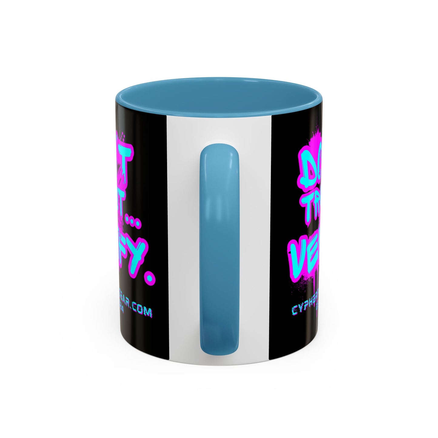 Don't Trust...Verify. Black Accent Mug by cypherpunkgear.com