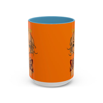 Caution, Savage Orange Accent Mug by cypherpunkgear.com