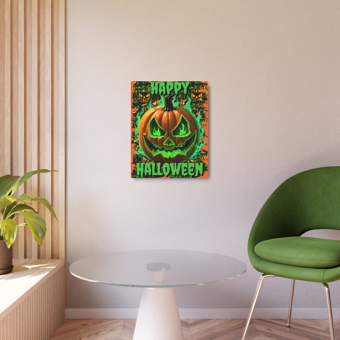 Happy Halloween Green Jack Metal Art Sign by CreepyCrafts.boo
