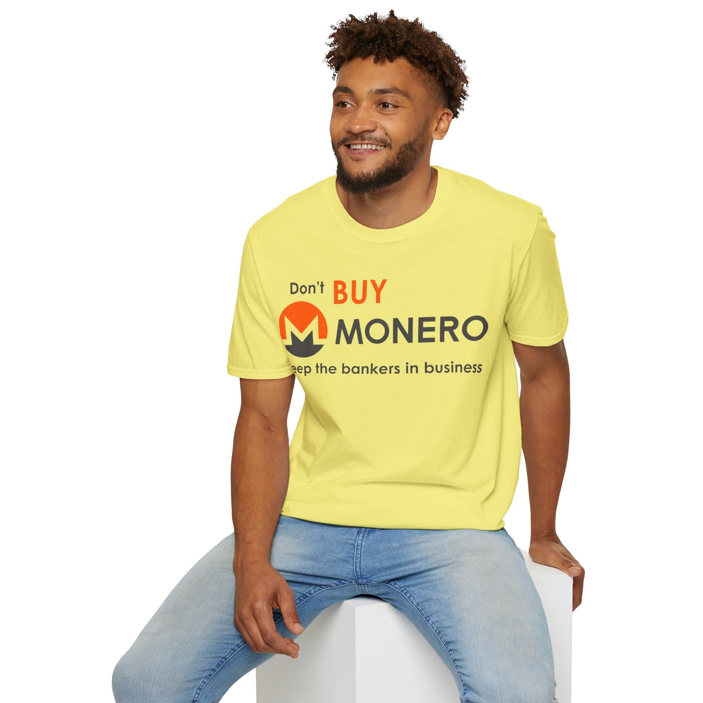 Don't buy Monero (XMR) Light colors Unisex T-Shirt by cypherpunkgear.com