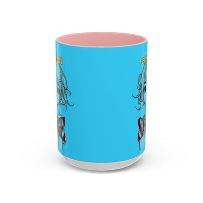 Caution, Savage Light Blue Accent Mug by cypherpunkgear.com