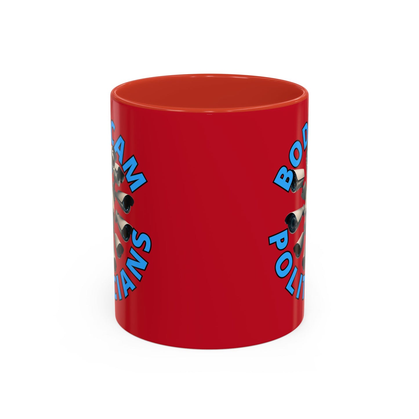 Bodycam the Politicians Cameras Red Accent Mug by cypherpunkgear.com