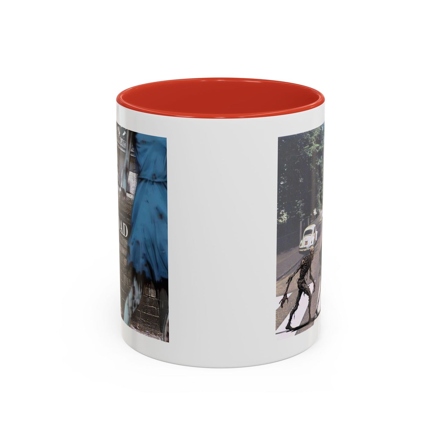 2-sided, Scabby Road White Accent Mug by CreepyCrafts.boo