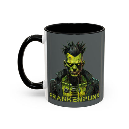 Frankenpunk Grey Accent Mug by CreepyCrafts.boo