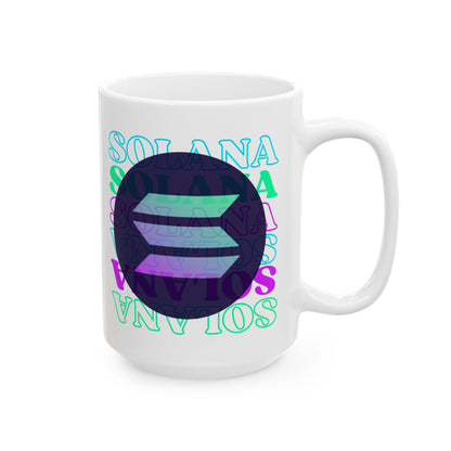 Solana, Solana, Solana (SOL) White Mug by cypherpunkgear.com