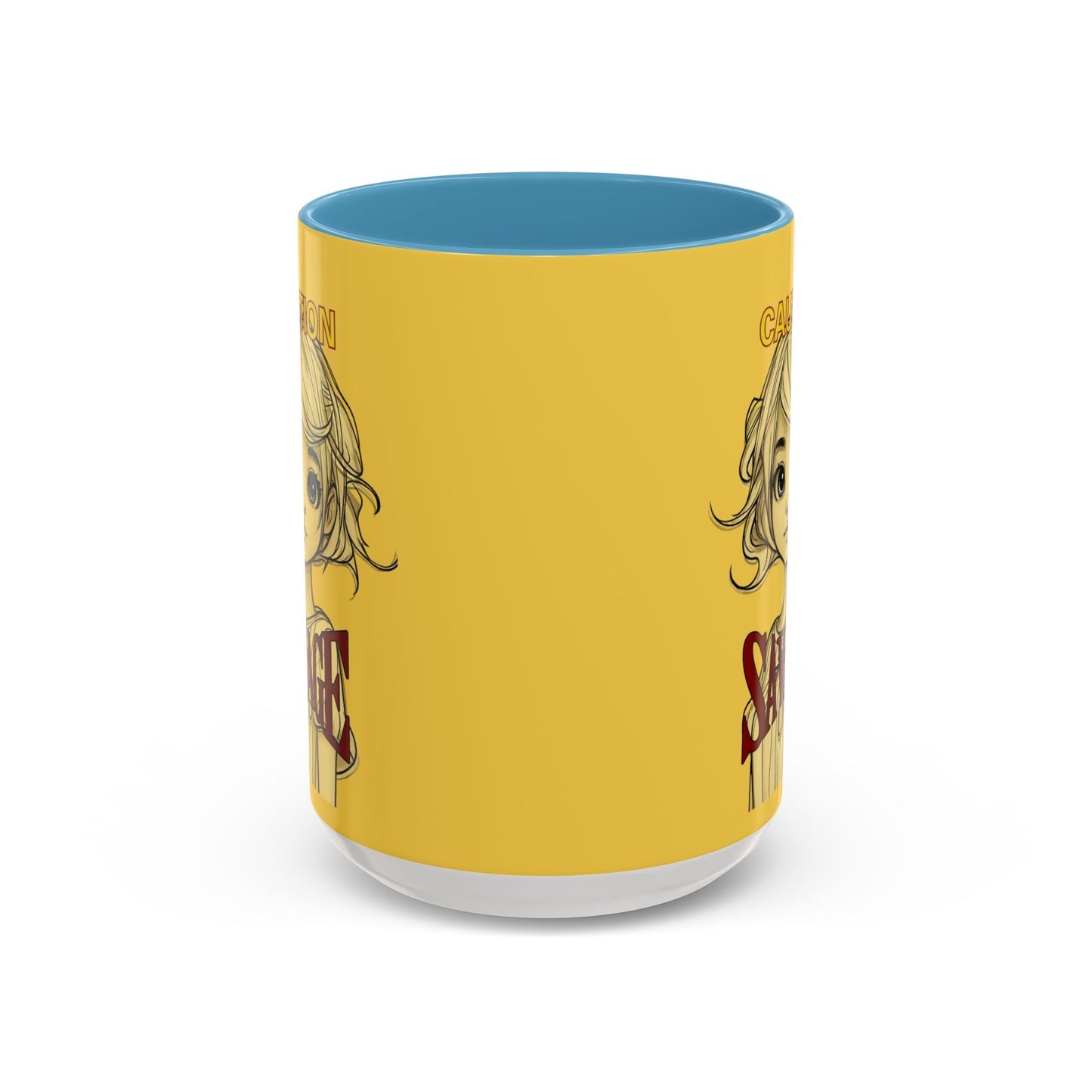 Caution, Savage Yellow Accent Mug by cypherpunkgear.com