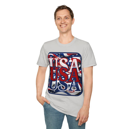 RED White and Blue USA Patriot LTcolors Unisex T-Shirt by cypherpunkgear