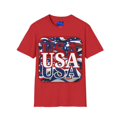 Red WHITE and Blue USA Patriot LTcolors Unisex T-Shirt by cypherpunkgear