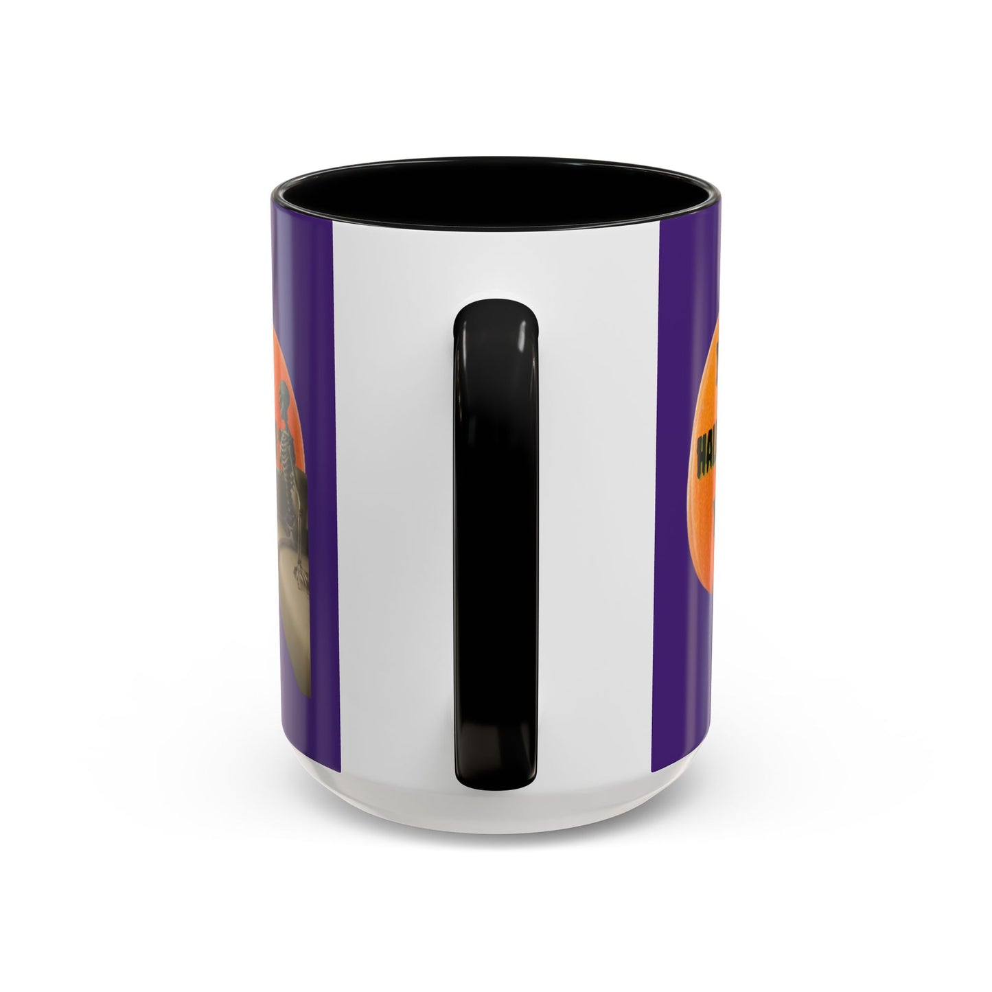 Is it Halloween yet? Skeleton's Giant Pumpkin Purple Accent Mug by CreepyCrafts.boo