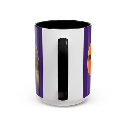 Is it Halloween yet? Skeleton's Giant Pumpkin Purple Accent Mug by CreepyCrafts.boo