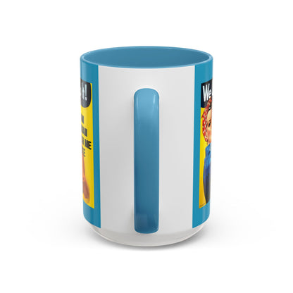 I Am Woman Watch Me Vote Rosie Turquoise Accent Mug by cypherpunkgear.com