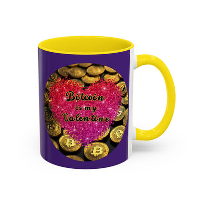 Bitcoin is My Valentine Purple Accent Mug by cypherpunkgear.com