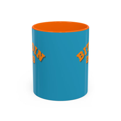 Bitcoin 2009 Turquoise Accent Mug by cypherpunkgear.com