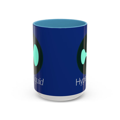 Hyperliquid White font Blue Accent Mug by cypherpunkgear.com