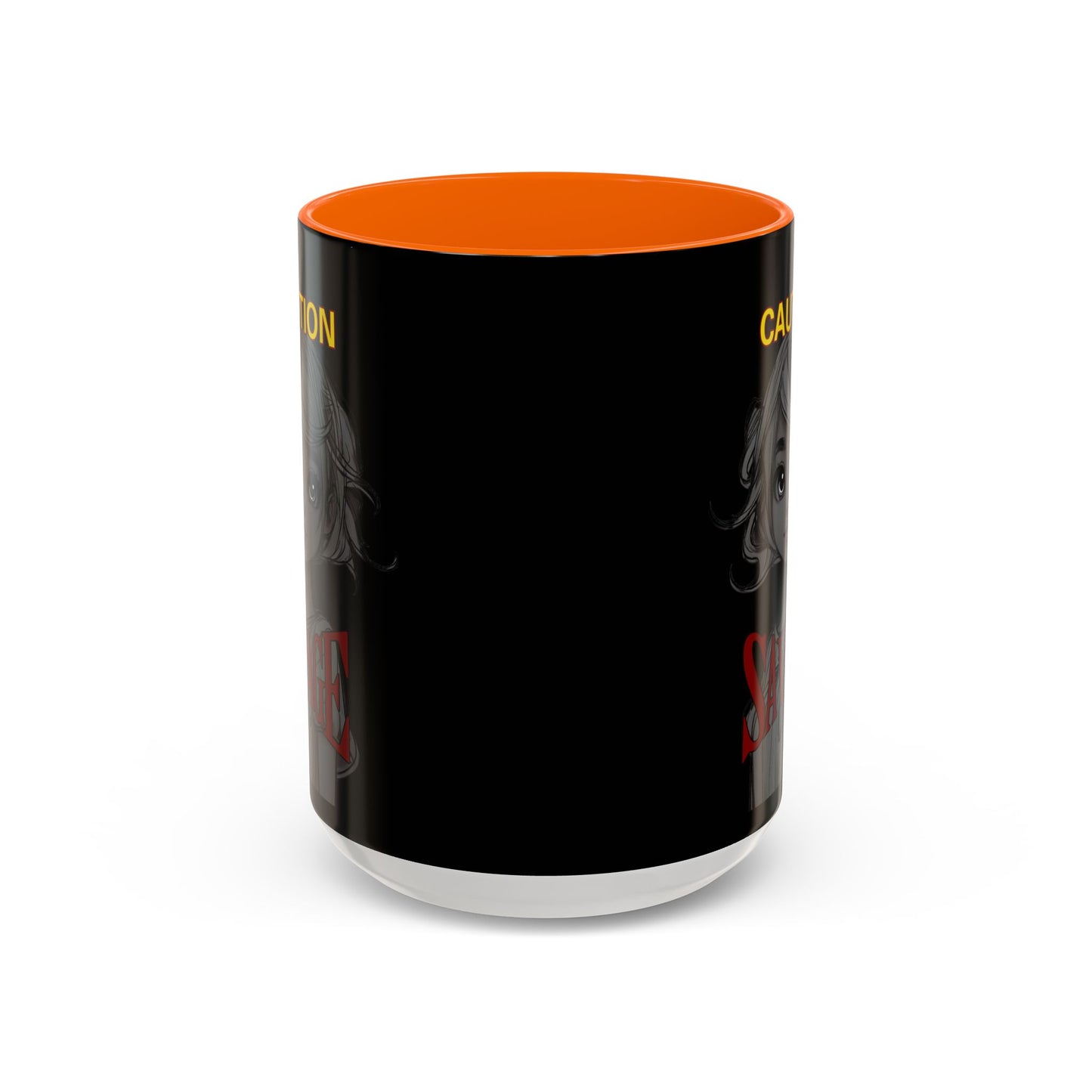 Caution, Savage Black Accent Mug by cypherpunkgear.com