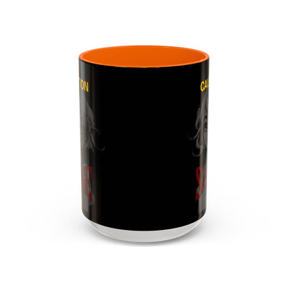 Caution, Savage Black Accent Mug by cypherpunkgear.com