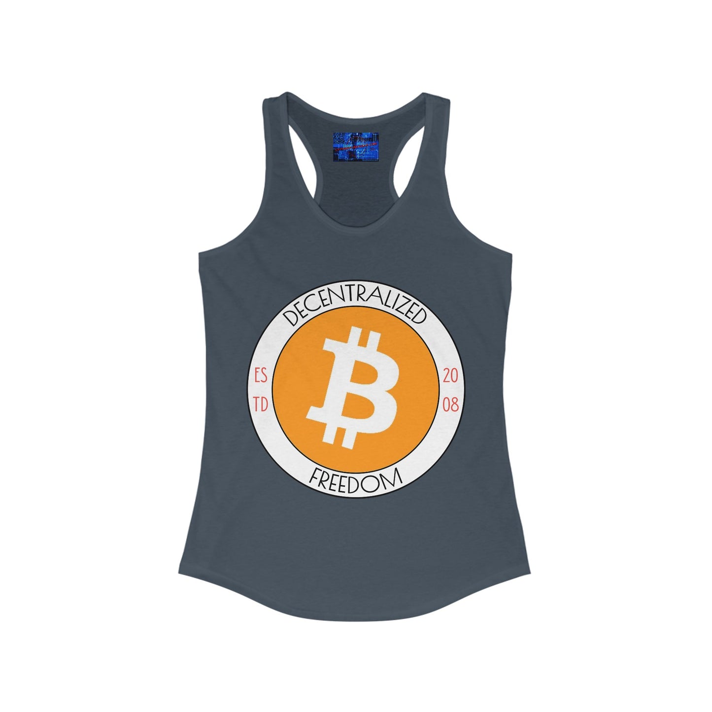Bitcoin Decentralized Freedom Women's Racerback Tank Top by cypherpunkgear.com