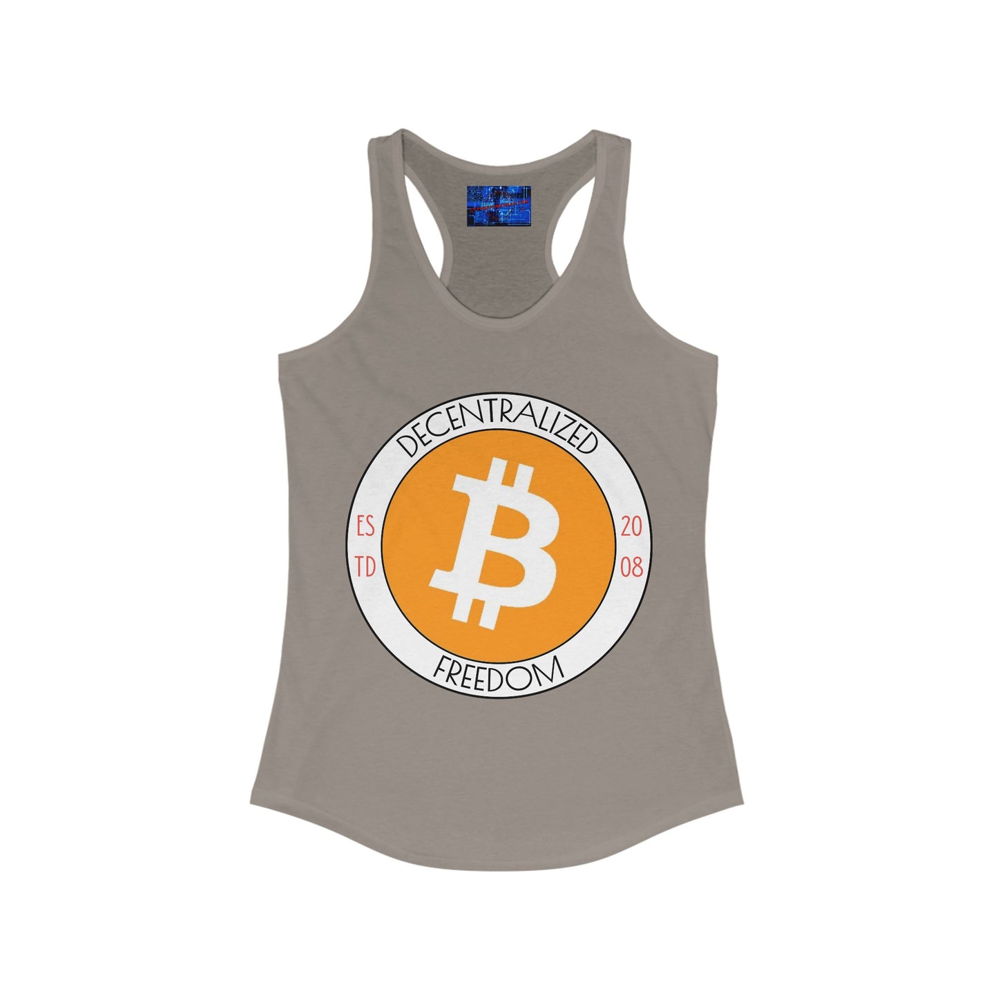 Bitcoin Decentralized Freedom Women's Racerback Tank Top by cypherpunkgear.com