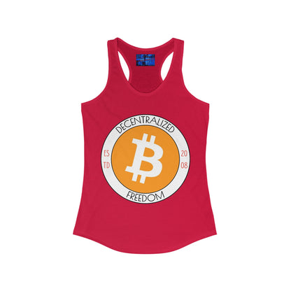Bitcoin Decentralized Freedom Women's Racerback Tank Top by cypherpunkgear.com