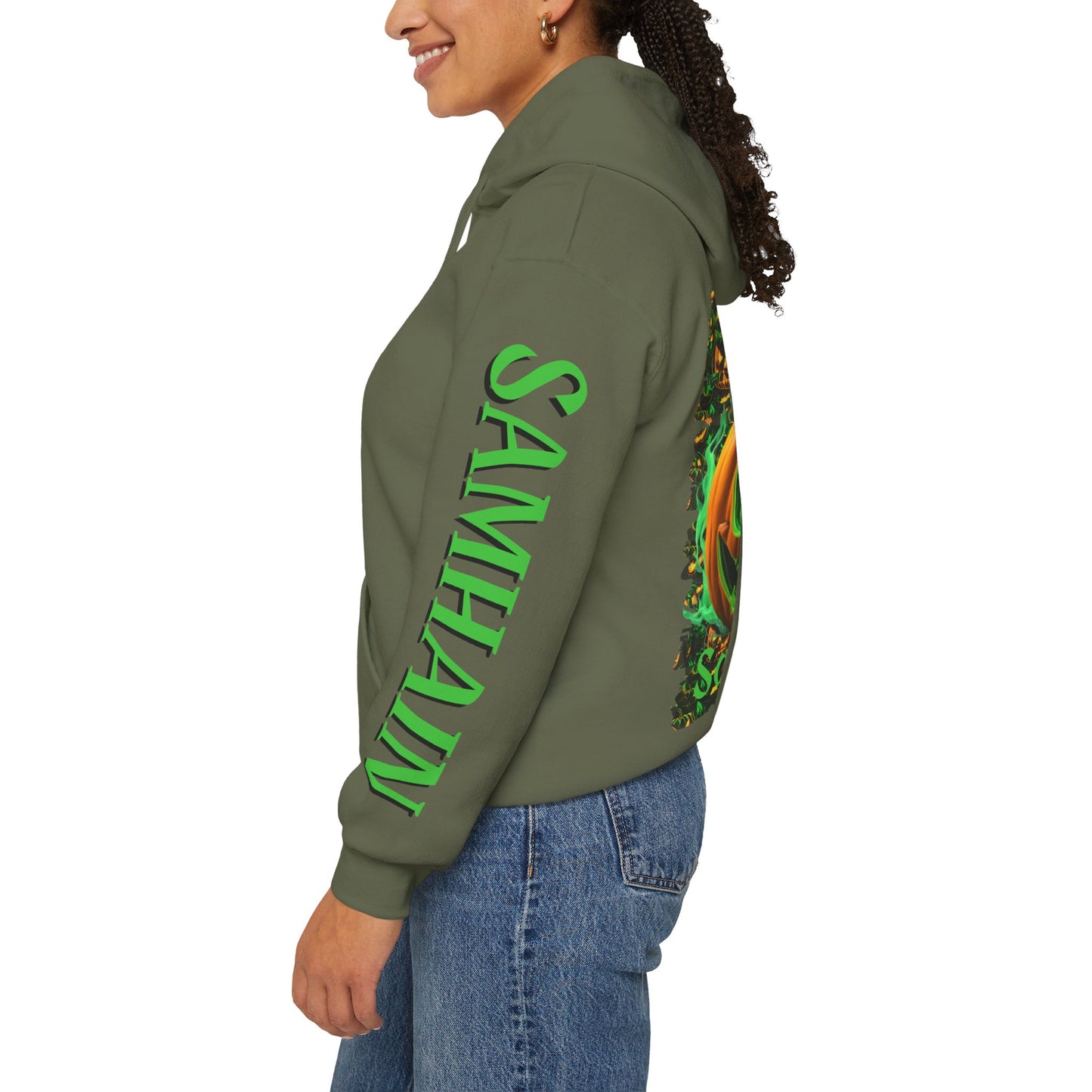 Blessed Samhain Green Jack Hoodie Unisex Hooded Sweatshirt by CreepyCrafts.boo