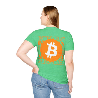 2-sided Bitcoin (BTC) Decentralized Freedom DKcolors Unisex T-Shirt by cypherpunkgear