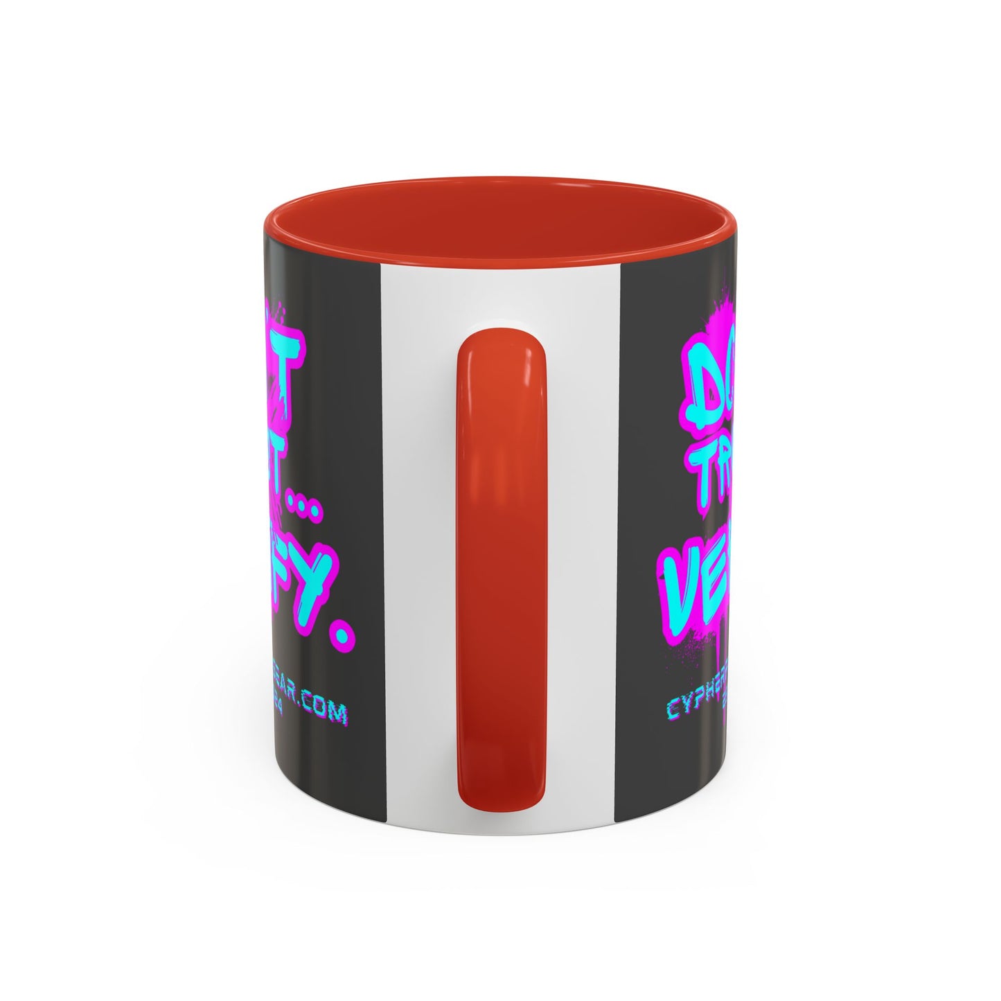 Don't Trust...Verify. Grey Accent Mug by cypherpunkgear.com
